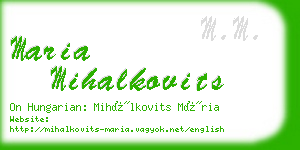 maria mihalkovits business card